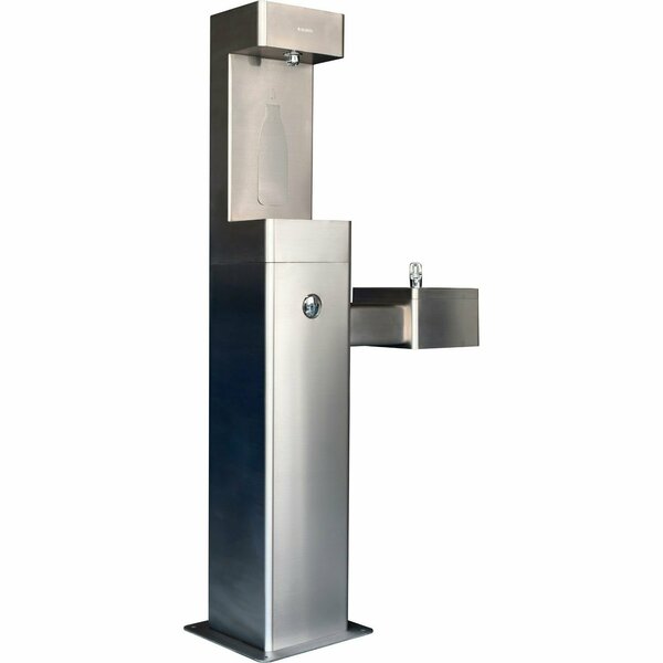 Global Industrial Outdoor Drinking Fountain & Bottle Filling Station w/ Filter, Stainless 761216F